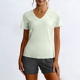 thumbnail image 5 of hoksml Women's V-Neck Short Sleeve Workout Shirt with Breathable Mesh Panels, Quick Dry Athletic Top for Running Yoga Gym, 5 of 6