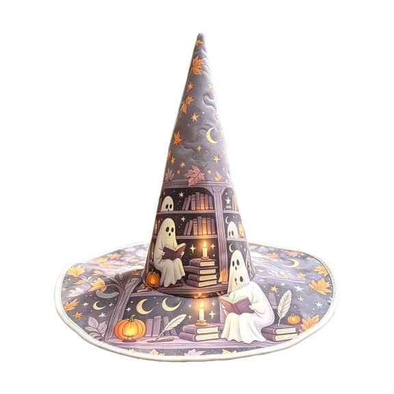 Witch Hat for Women, Halloween Party Costume Hat, Tall Pointed Wide Brim Quilted Cone, Great for Dress Up Cosplay and Seasonal Festivities A