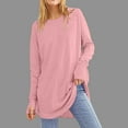 thumbnail image 2 of Kaemgyyd Long Sleeve Shirts for Women Basic Loose Crew Neck Tunic Tee with Thumbholes Lightweight Casual Solid Color Tops, 2 of 6
