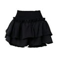 thumbnail image 4 of GEWSEY Women's Pleated Skater Skirt Basic Casual High Waisted Ruffles Flared Mini Lingerie Skirts (Black, S), 4 of 9