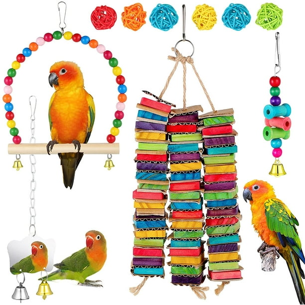 10 Pieces Medium Bird Parrot Toys Parrot Cardboard Toys Parrot
