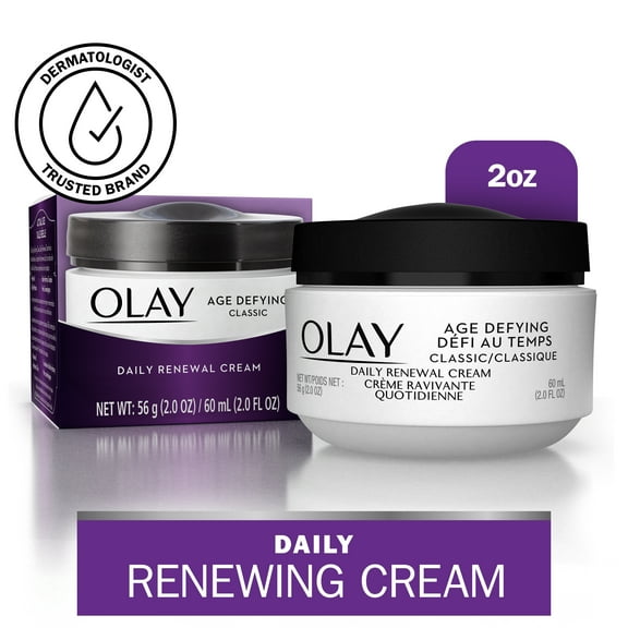 Olay Age Defying Classic Daily Renewal Cream, Face Moisturizer for Dull Combination Skin, 2.0 fl oz