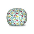 thumbnail image 1 of Floral Storage Toy Bag Chair, Ornamental Art of Colorful Repeating Spring Garden Flowers Leaves Blossoms, Stuffed Animal Organizer Washable Bag, Large Size, White Multicolor, by Ambesonne, 1 of 3