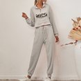 thumbnail image 3 of Lu's Chic Women's 2 Piece Outfits Long Sleeve Tracksuit Casual Jogging Suits Crop Top Lounge Set 1/4 Zip Up Sweatsuit Leopard Print Cotton Cinch Bottom Drawstring with Pockets Grey Medium, 3 of 4