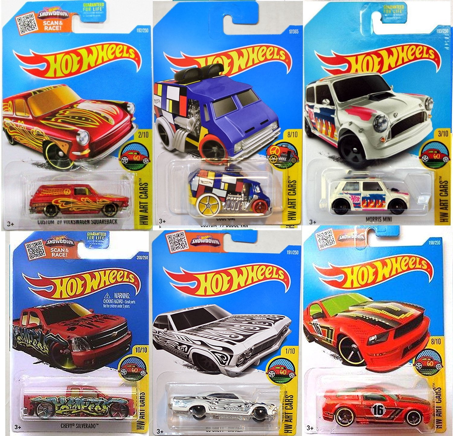 2016 Hot Wheels ART CARS SET OF 6