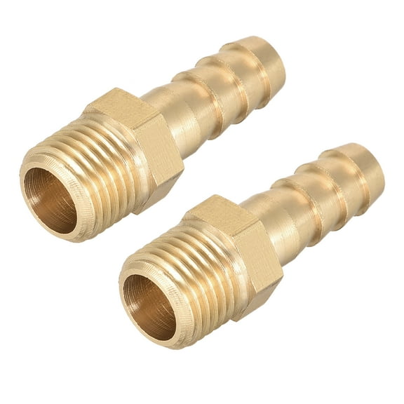 Brass Fitting Connector Metric M12x1.25 Male to Barb Hose ID 8mm 2 pcs