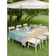 thumbnail image 5 of 60x120 Inch Outdoor Tablecloth with Umbrella Hole Zipper Rectangle Retro Teal Blue Sky Rectangular Tablecloths Outside Waterproof Farmhouse White Clouds Landscape Patio Table Cover for Picnic Party, 5 of 8