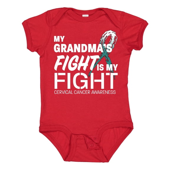 Inktastic My Grandma's Fight is My Fight Cervical Cancer Awareness Boys or Girls Baby Bodysuit
