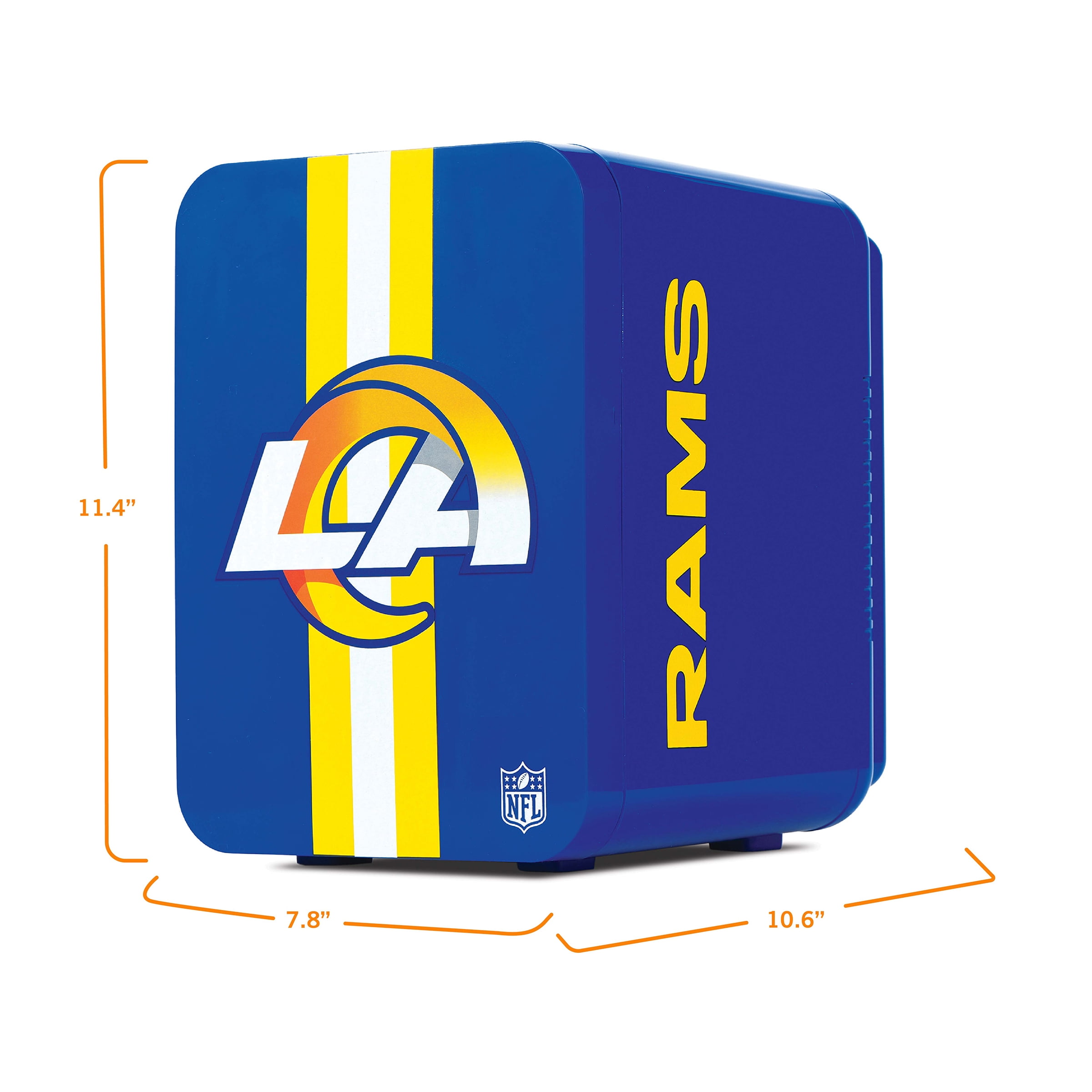NFL Los Angeles Rams Mini Fridge, Rams Royal, 4L, 6 Cans