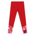 thumbnail image 3 of CHICTRY Upf 50+ Swim Leggings for Girls Printed Bottom Leg Swim Long Pants Gymnastics Yoga Dance Tights Red 16, 3 of 5