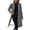 Gray, variant on Women's Double Breasted Long Coat Notched Lapel Winter Overcoat Wine 2XL