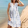 thumbnail image 1 of EQWLJWE Robes Maxi d'Été pour Femmes 2024 Vacances Tendance, Robes Sans Manches de Plage pour Femmes en Solde, Grande Taille Décontractée Imprimée Col Rond Manches Courtes Ample Longueur Genou, 1 of 9