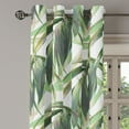 thumbnail image 3 of Ambesonne Leaves Grommet Curtain, Tropical Exotic Leaf Modern, 50"x120", Peacock Green and Ecru, 3 of 5