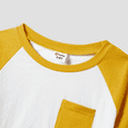 thumbnail image 5 of PatPat Family Matching Shirred Strap Dress with Button and Raglan Sleeves T-shirt with Pocket Sets Yellow Boy 2-9T, 5 of 8