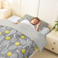 thumbnail image 3 of Manfei Classic Stick Twin Comforter Sets For Boys,Round Sports Ball Bedding Set,Neutral Hue,Light Gray Reversible,2-Piece,1 Comforter and 1 Pillowcase, 3 of 8