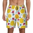 thumbnail image 2 of Goofa Strawberry Lemon Printed Men's Swim Trunks Board Shorts Quick Dry Mens Swimming Trunks with Compression Liner,Breathable Fit Hawaii Beach Shorts-Medium, 2 of 9