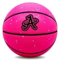 thumbnail image 2 of A Plus Collectibles Official Space Flight 1 Leather Game Basketball, Indoor/Outdoor Court, Full Size Kids & Adult Size 7, 29.5" (Radiant Pink), 2 of 3