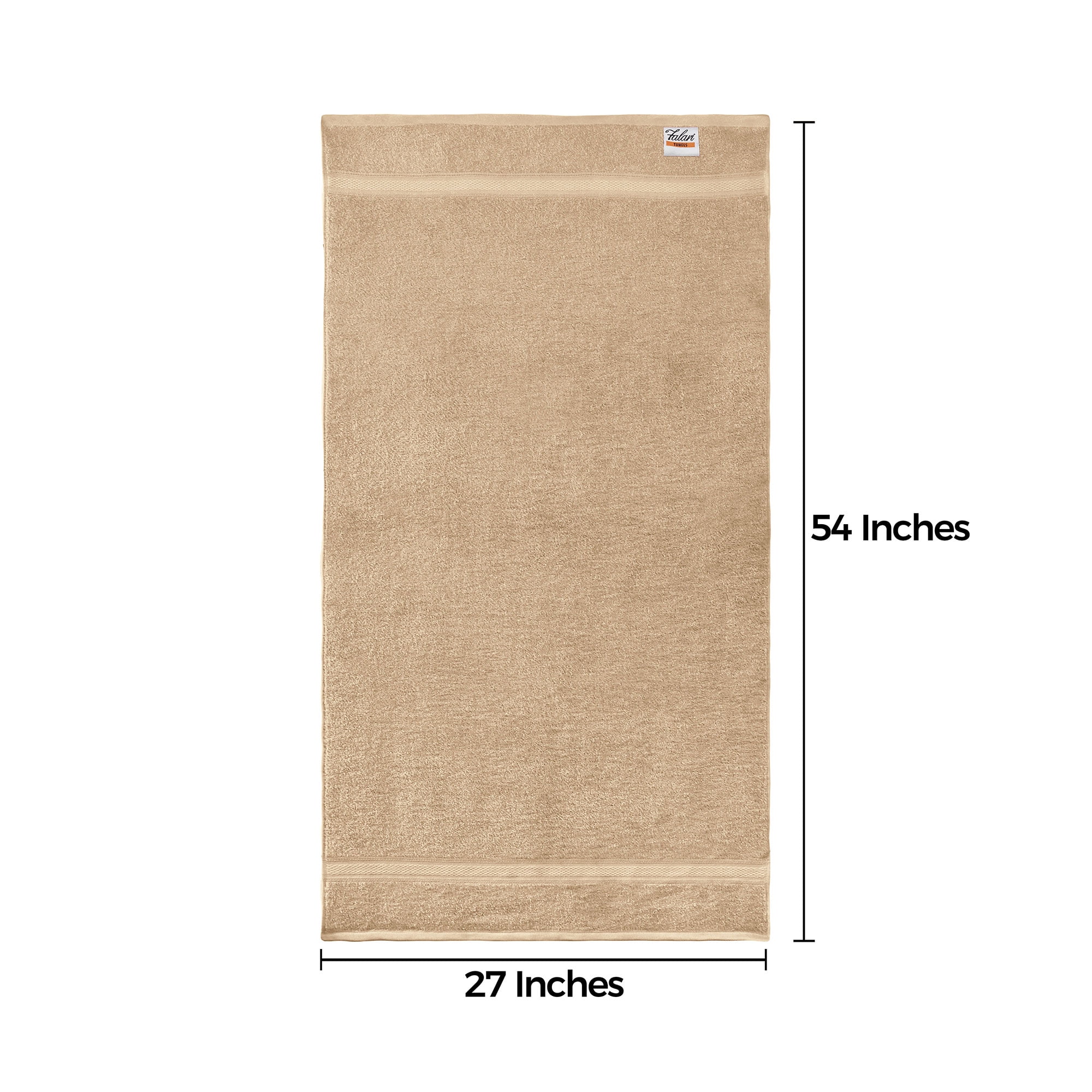 Falari Premium Bath Towel Set 100% Ring Spun Cotton Towels for Home Hotel Spa Extra Large 27x54 Maximum Softness and Absorbency 4-Pack Beige