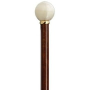 Walking Cane Ball Knob Cane High Gloss Scorched Cherry Shaft, Ivory Color Handle