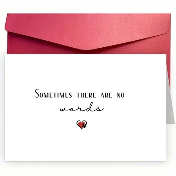 Sometimes There Are No Words Greeting Card – Blank Inside with Red Envelope – Perfect for Sympathy, Condolence, or Any Meaningful Message