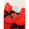 thumbnail image 4 of Kmbangi Robes d'Été pour Bébés Filles en Bas Âge Sans Manches Noeud devant Points Impression Robe de Réservoir à Plusieurs Niveaux pour 9M-3Y, 4 of 9