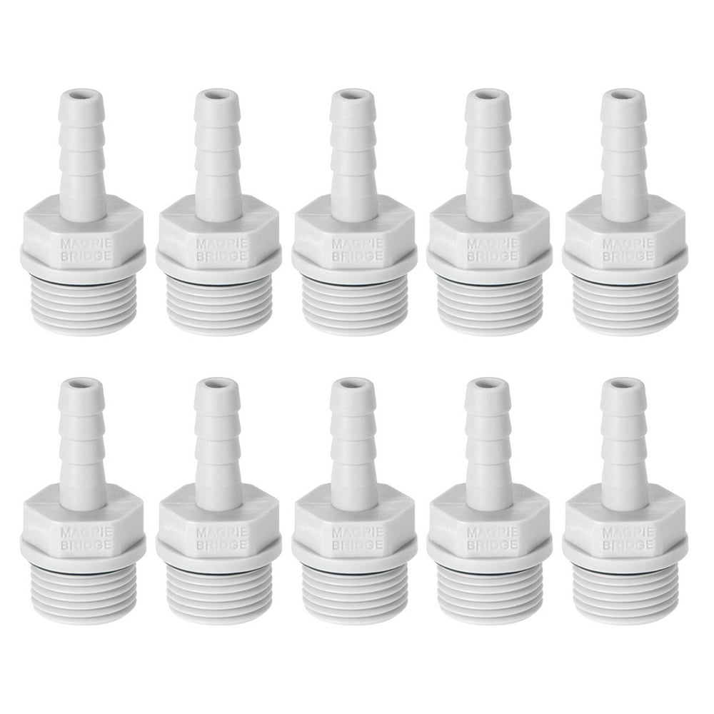 PVC Barb Hose Fittings Connector Adapter 6mm or 15/64" Barbed x 3/8" G