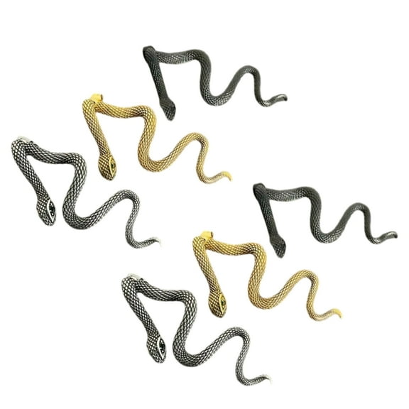 3 Pairs Fashionable Snake Earrings Set Detachable Designs Comfortable Ear Pin Alloy Suitable for Various Occasion