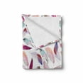 thumbnail image 2 of Feathers Soft Flannel Fleece Blanket, Mix Feather Motifs in Romantic Feminine Inspired Colors Outer Wing Covert Theme, Cozy Plush for Indoor and Outdoor Use, 70" x 90", Pink Purple, by Ambesonne, 2 of 6