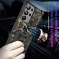 thumbnail image 5 of Camouflage Case for Samsung Galaxy S23 Ultra (Not S23) with Magnetic Kickstand, Built-in 360° Rotate Ring Stand Magnetic Car Mount Phone Cover Case for Samsung Galaxy S23 Ultra MC Army Green, 5 of 7