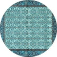 thumbnail image 1 of Ahgly Company Indoor Round Persian Light Blue Traditional Area Rugs, 4' Round, 1 of 4