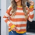 thumbnail image 4 of CaiJunJia Women's Striped Knited Sweater Round Neck Pocket Pullover Long Sleeved Tops, 4 of 6
