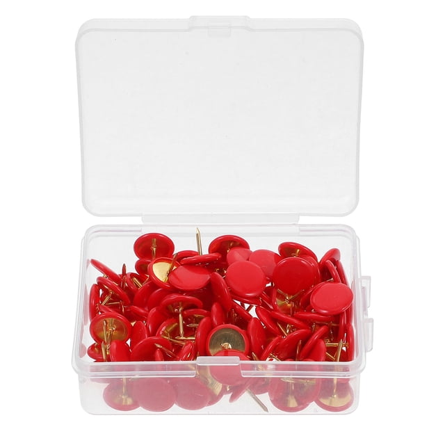 WRITWAA 100Ud Push Pins Rojo Para Tablero Uso Decorativo Oficina Escuela Hogar