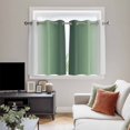 thumbnail image 4 of Green Grey Ombre Kitchen Curtains Window Panels, Farmhouse Gradient Minimalist Insulated Window Treatment Curtain, Grommet Curtains for Bedroom/Living Room/Bathroom, 2 Piece 42"Wx54"L, 4 of 8