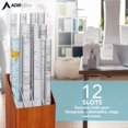AdirOffice 12-Slot Roll File Box Walnut 15