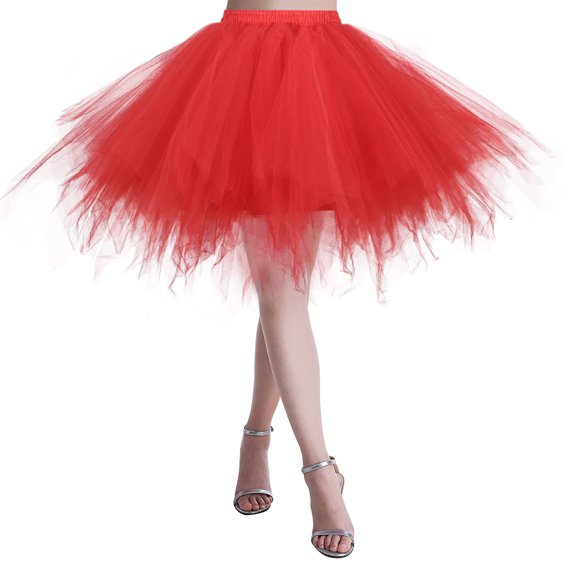 Tennis Skirts for Women Summer Elegant Skirt for Women Ballet Party with Tutu for Holiday Dance Ensembles Performances Red XL