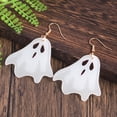 thumbnail image 1 of Spooky Ghost Dangle Earrings - Luminous, Cartoon-Style, Acrylic Jewelry with Adorable Design for Halloween Party - Festival Ear Ornaments with Dangle Style, 1 of 5
