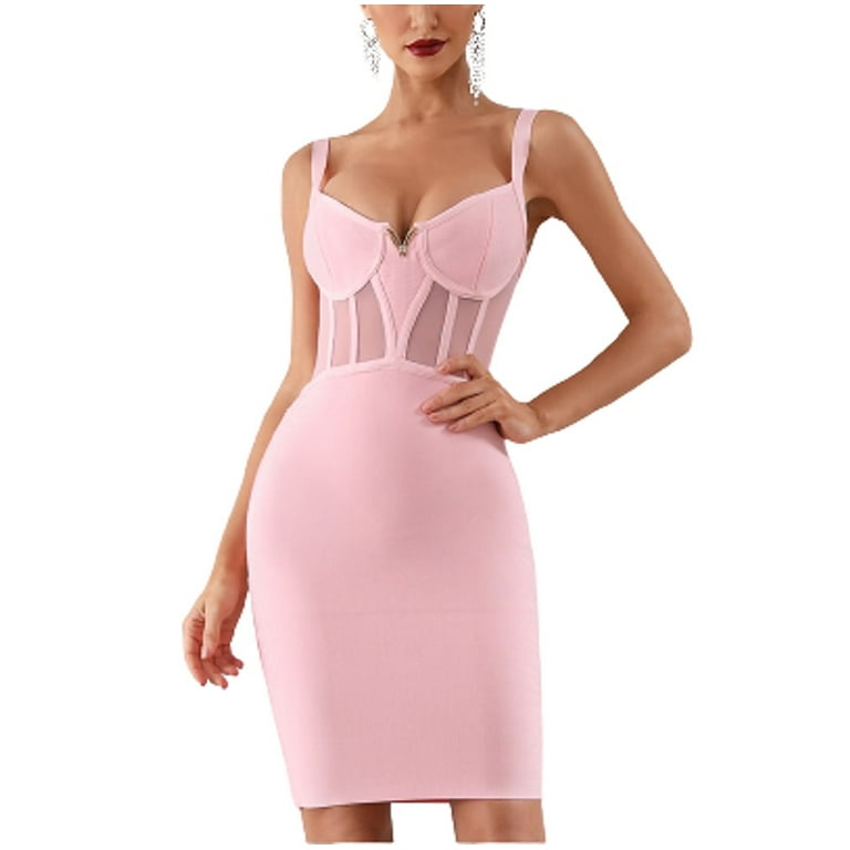 strapless open back dress Tallulah Pearl Pastel Pink Sparkle Sequin Girls Party Dress