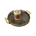 thumbnail image 4 of Round Serving Tray, Gold Round Fruit Plate Double Ear Tray, Clear Serving Tray Decorative Trays For Living Room, Bathroom, Kitchen, Snack Coffee Bread Fruit, 4 of 8