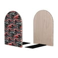 thumbnail image 2 of KLL Red And Blue Cars Print Wood Book Ends for Shelves,1 Pair Wood Bookends Book Holder Stand Decorative, Book Stoppers for Heavy Duty Books CD File Video Games, 2 of 8