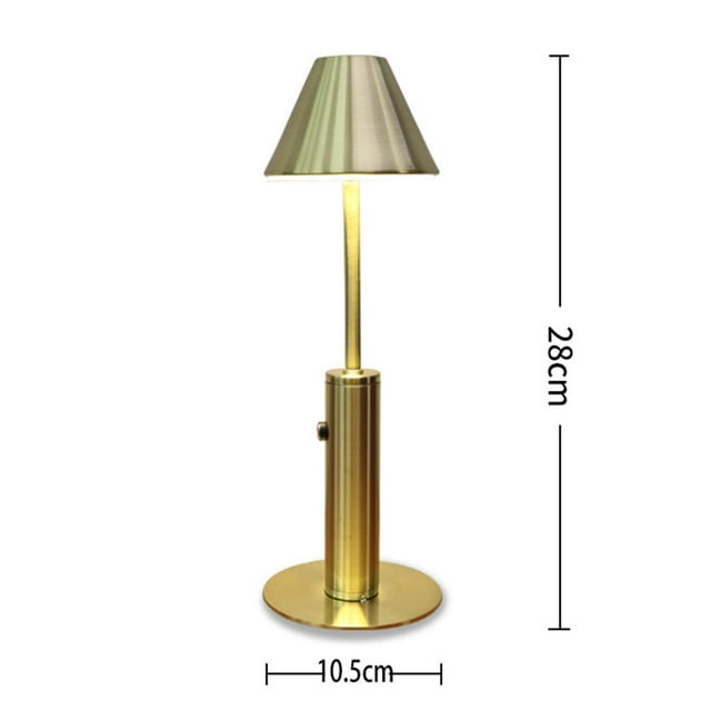 pitrice Dimmable Table Lamp Bar Decor Battery Desk Bedside Umbrella Gold