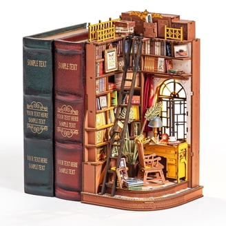 Kit De Puzzle 3D Book Nook – Biblioteca Miniatura Con Luz LED De 356 Piezas Para Adultos Y Adolescentes, Decoración Y Regalo