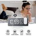 thumbnail image 3 of HearthHarmony Projection Digital Alarm Clock for Bedrooms, Clock Radio on Ceiling, USB Charger Port, Temperature & Humidity Display, 7.3” Large Mirror LED Display,12/24H,Snooze,Dual Loud Alarm Clock, 3 of 17