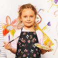 thumbnail image 3 of Pioneer Flower Floral Print Pattern Kids Aprons for Girls and Boys,Adjustable Neck Strap Toddler Aprons for Kids Cooking Baking, 3 of 7
