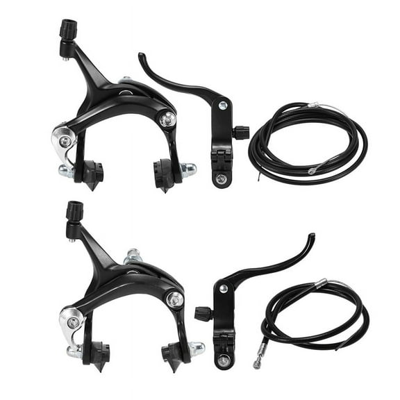 2 Set Road Bike Cruiser Brake Set Bike Brake Kit Bike Caliper Brake Kit Side Pull Brake Set for Most Fixie Bike Black Front Fixie & Rear Fixie