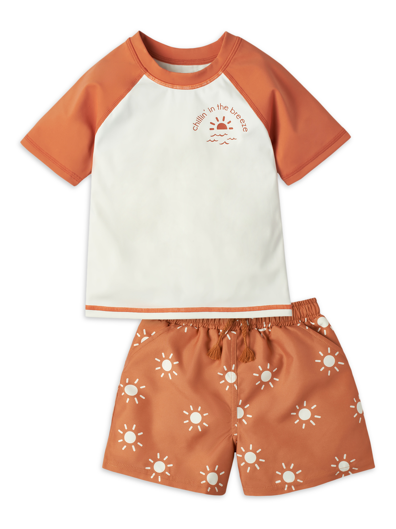 Modern Moments By Gerber Baby and Toddler Boy Rashguard and Swim Trunks Set, 12M-5T - image 3 of 12