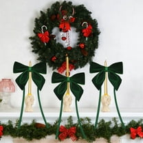 EWASWON 12 Pack Green Christmas Flocking Gift Bows - Soft Fuzzy Holiday Wrapping Bows for Presents, Tree Decor & DIY Gift Packaging