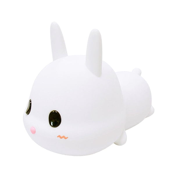 Conejo LED Sensor táctil luz lámpara de noche luz de noche USB Estilo de control remoto jinwen Luz de noche de silicona