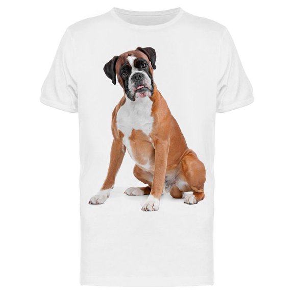 Smartprints Mens Graphic Tee - Boxer Looking At Front - Regular Fit 100% Cotton