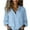 Sky Blue, variant on Faux Linen Shirts Women Summer Tops for Women 2025 Collared Long Sleeve Going Out Shirt Polyester Vacation Button Down Casual Business Tops