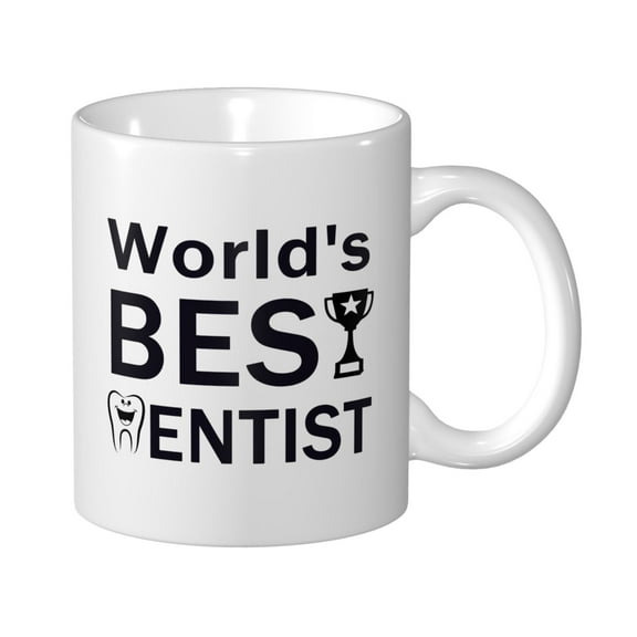 Waldeal World's Best Dentist Funny Coffee Mug, White Fine Bone Ceramic, Dentist Gifts for Men Women, 11 oz Tea Coffee Cup for Men Women Office and Home